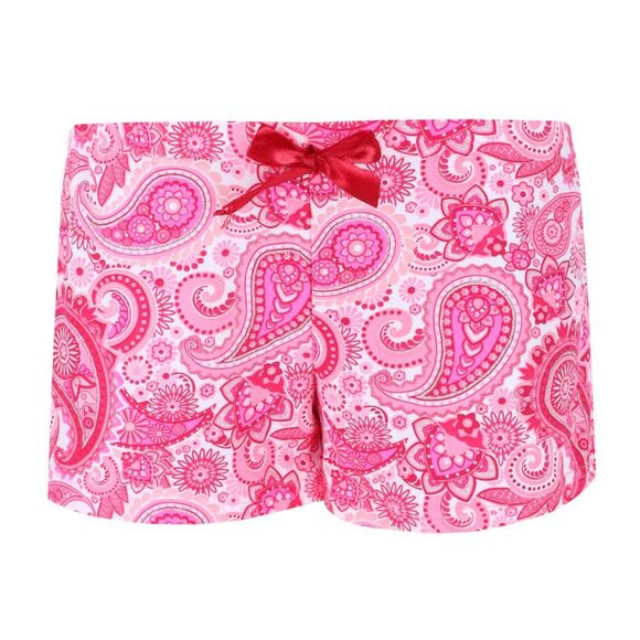 Miss Lillian Women's Paisley Henley Short Sleeve and Shorts Set - Picture 4 of 5